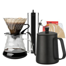 Load image into Gallery viewer, New Ecocoffee New Arrival Freeshipping Eco-friendly V60 Drip Sets 580ml Heatproof Coffee Server Kettle Filters Hot Sale
