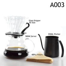 Load image into Gallery viewer, New Ecocoffee New Arrival Freeshipping Eco-friendly V60 Drip Sets 580ml Heatproof Coffee Server Kettle Filters Hot Sale
