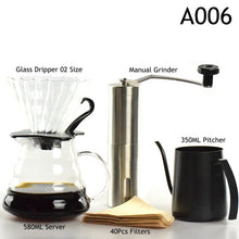 Load image into Gallery viewer, New Ecocoffee New Arrival Freeshipping Eco-friendly V60 Drip Sets 580ml Heatproof Coffee Server Kettle Filters Hot Sale
