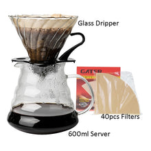 Load image into Gallery viewer, New Ecocoffee New Arrival Freeshipping Eco-friendly V60 Drip Sets 580ml Heatproof Coffee Server Kettle Filters Hot Sale
