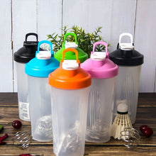 Load image into Gallery viewer, 600ml Protable Shaker Bottle Whey Protein Powder Gym Sports Bottle With Stirring Ball Leak Proof Lid Travel Outdoor Water Bottle
