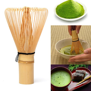 Japanese Ceremony Bamboo 64 Matcha Powder Whisk Green Tea Chasen Brush Tools Tea Sets Green Tea Set Accessories